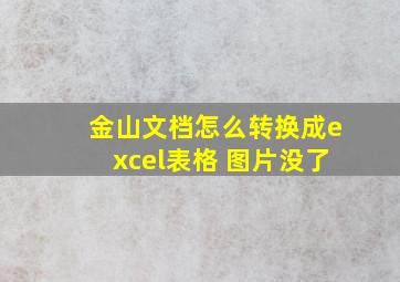 金山文档怎么转换成excel表格 图片没了